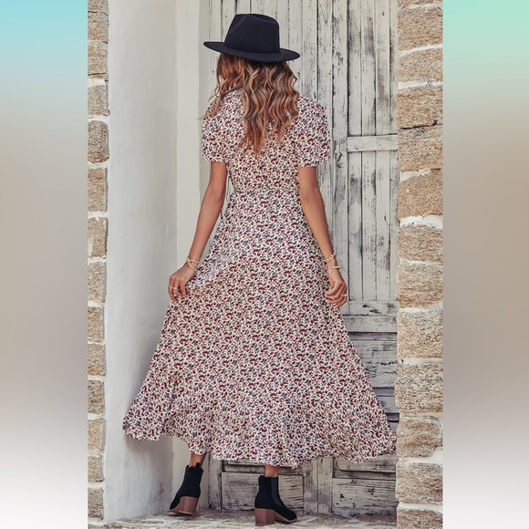 PRETTYGARDEN Wrap Boho Floral Maxi Dress - Picture 5 of 17